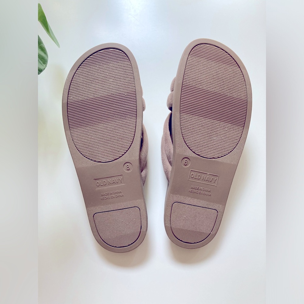 Old Navy Faux Suede Cross Strap Slide Sandals Comfy Shoes Women’s Size 8 NWOTS - Picture 5 of 6